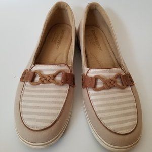 GRASSHOPPERS Ortholite by Keds Womens Canvas Slip on/Flats Boat Shoes Sz 8.5M